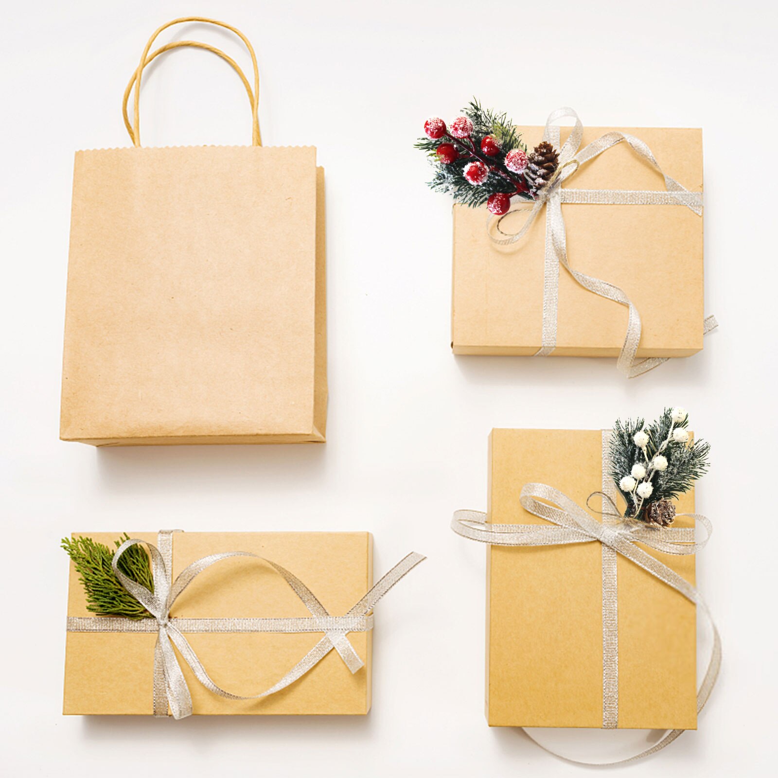 10pcs Plant Decorations Christmas bouquet Pine Needles Christmas Accessories 15cm Xams ornaments Holidays Tree Ornament Making