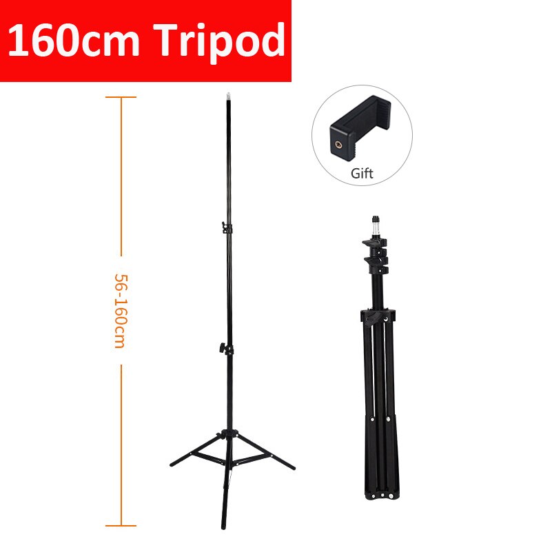 2M Photography Light Tripod Stand Phone Camera Ring Light Stand Photo Studio Relfectors Softbox Background Video Flash Lighting: 160cm Tripod