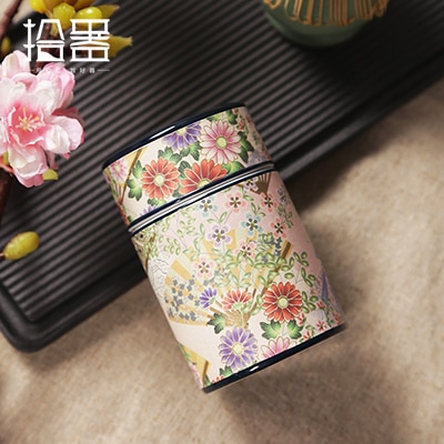 Japanse Sticker Kung Fu Thee Caddy Aardewerk Bus Container Keramische Caddies Voor Puer Matcha Groene Thee Opslag Kisten Thee Doos