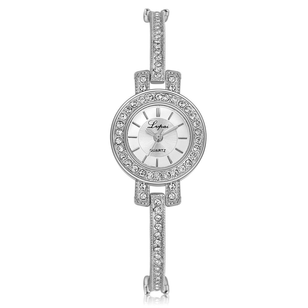 ladies neutral fine simple disc stainless steel rhinestone watch bracelet quartz watch часы мужские 50*: Default Title