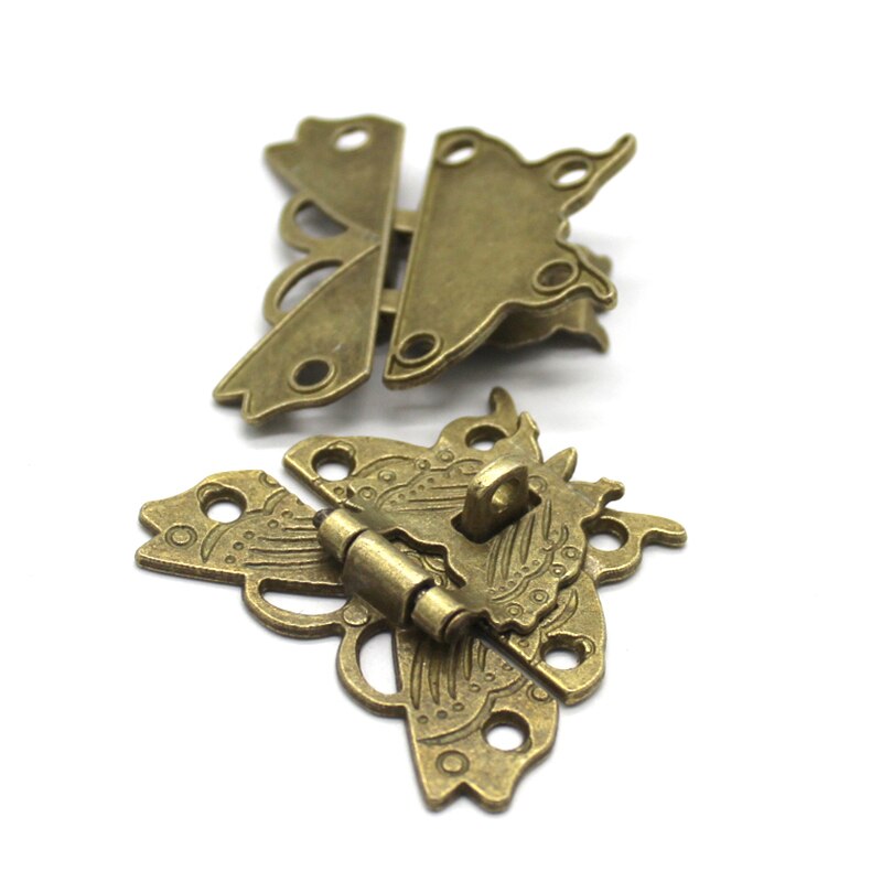 Retro Vlinder Lock, Vintage Doos Deurslot Accessoires, Diy Model Maken, Antieke Hangslot, gesp Kan Worden Vergrendeld