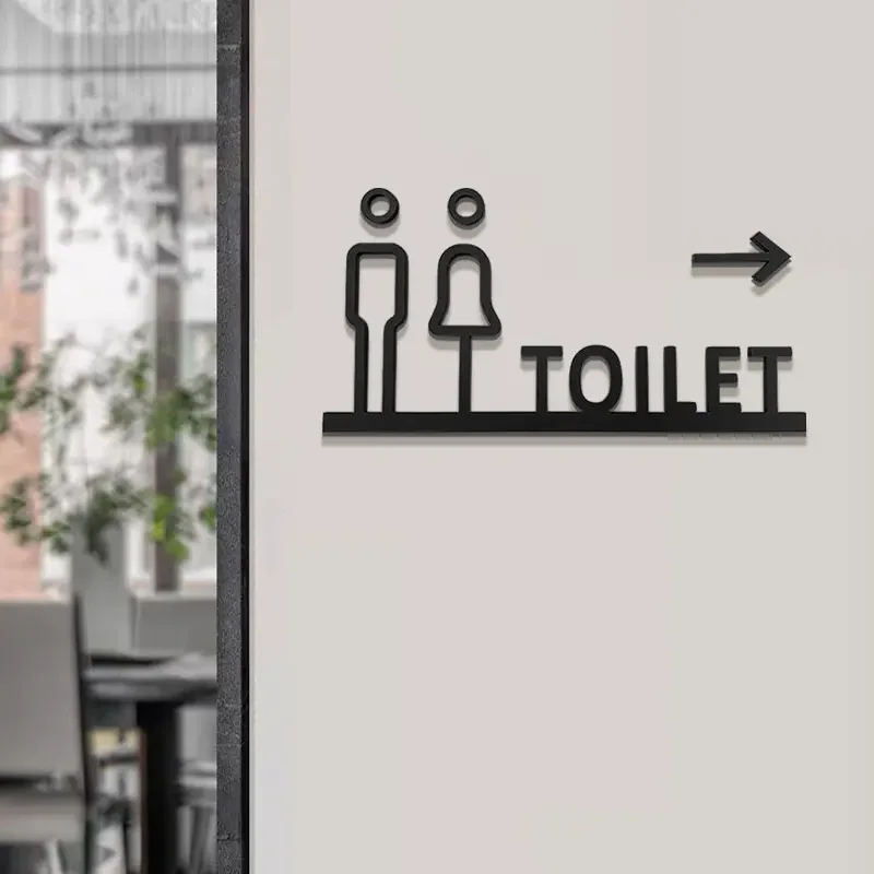 Segno creativo della porta del bagno della segnaletica del bagno degli uomini e delle donne di alta qualità segno della guida del bagno pubblico segno caldo richiesta: 20x30cm / Rosa D'oro