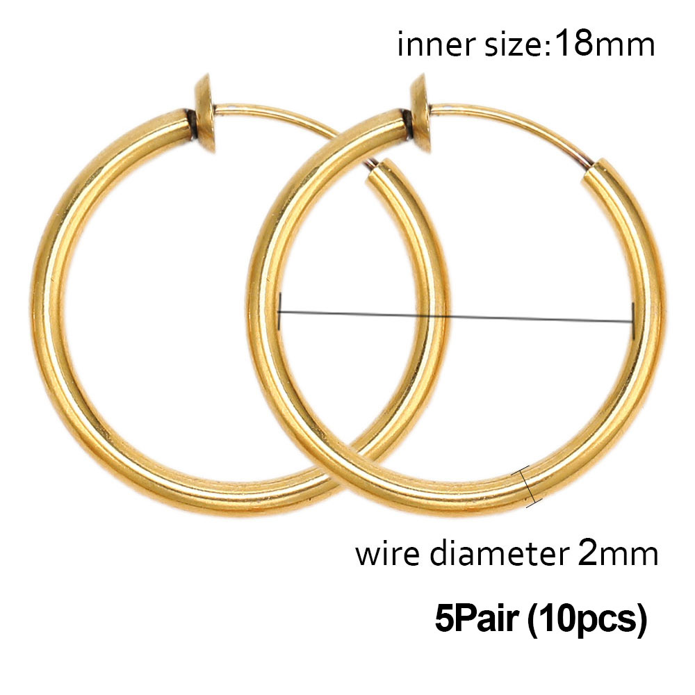 1-5 pares de aros de Clip de acero inoxidable sin agujeros para las orejas sin pendiente de perforación para pendiente de Clip sin perforación fabricación de joyas: Chapado en platino