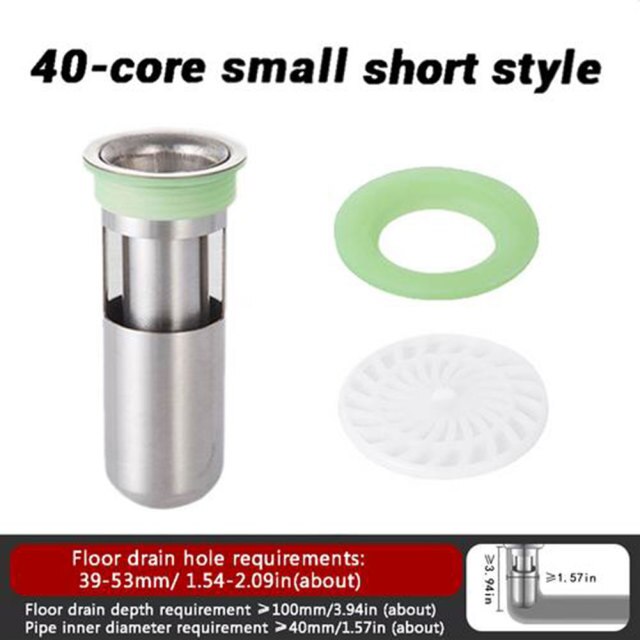 Bathroom Floor Drain Stainless Steel Deodorant Floor Drain Rust-Resistant Anti-Odor Drain For Home Bathroom Toilet Sewer Drain: 02