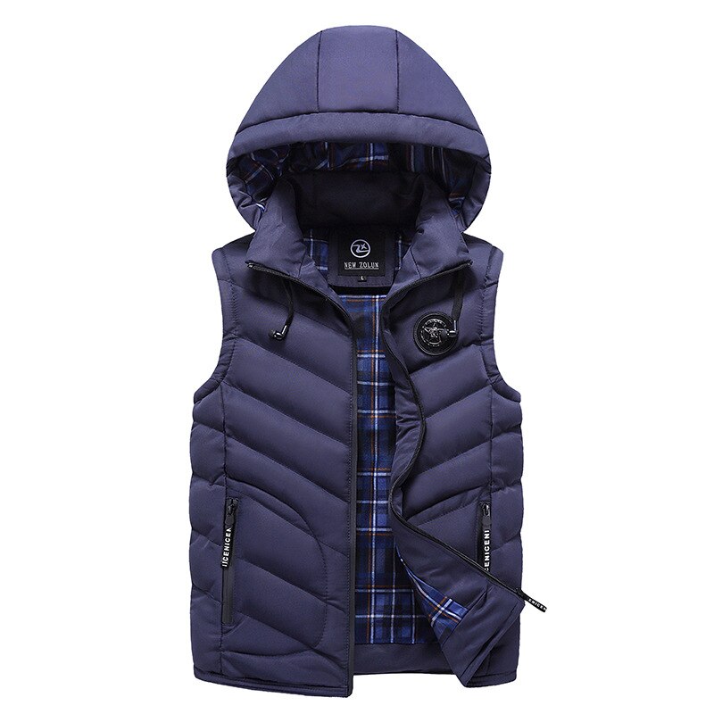 Gilet à capuche hommes veste sans manches automne hiver Gilet hommes nouveaux gilets Gilet printemps Homme Gilet Homme, 8868: 8868 dark blue / XL