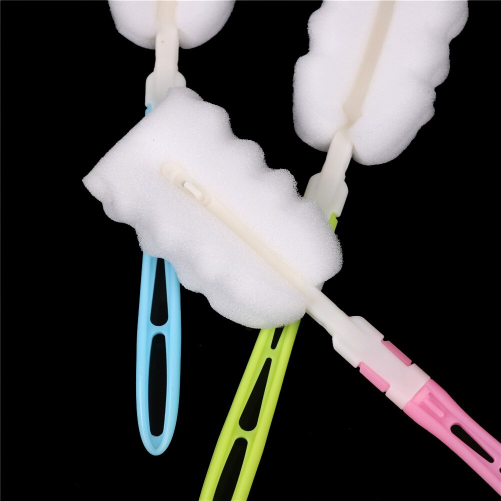 25cm Plastic Handle Baby Bottle Cleaning Tool Cup Cleaner With Strong Decontamination Removable Sponge Cup Brush