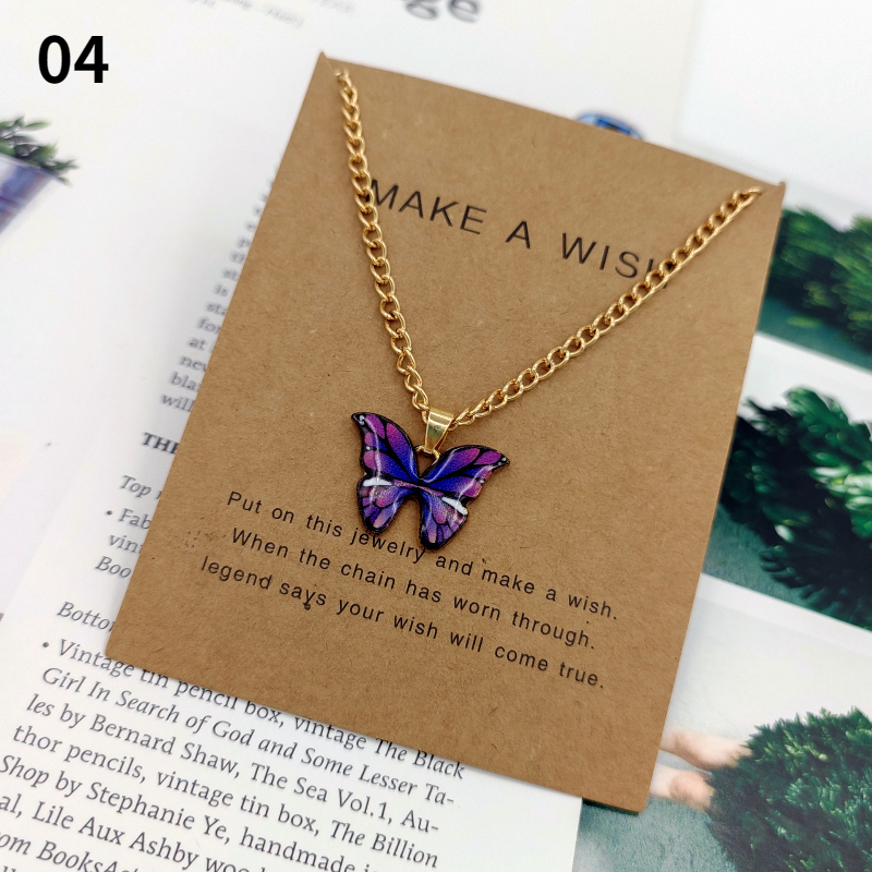 Collares con colgante de mariposa a la para mujer, collar de cadena de clavícula de insecto Multicolor Simple y dulce, accesorios de joyería para: Oro oscuro