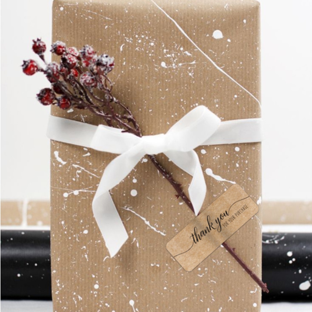 120Pcs Thank you fou your order sticker Kraft paper Handmade decor labels Thank You Stickers Envelope Sealing Stationery Supply