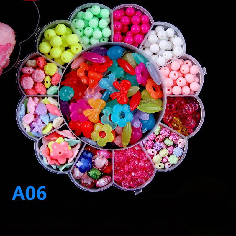Pack Flower Jewery DIY Beads Necklace Bracelets Loose Beads Kids Decorative Beads Craft Making Suit Accessories: 6