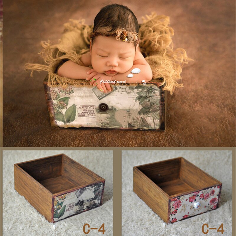 Accessoire de photographie pour -né, accessoire de photographie pour bébé, Studio pour bébé, cadre à tiroir, impression des deux côtés, séance Photo pour -né: C-4
