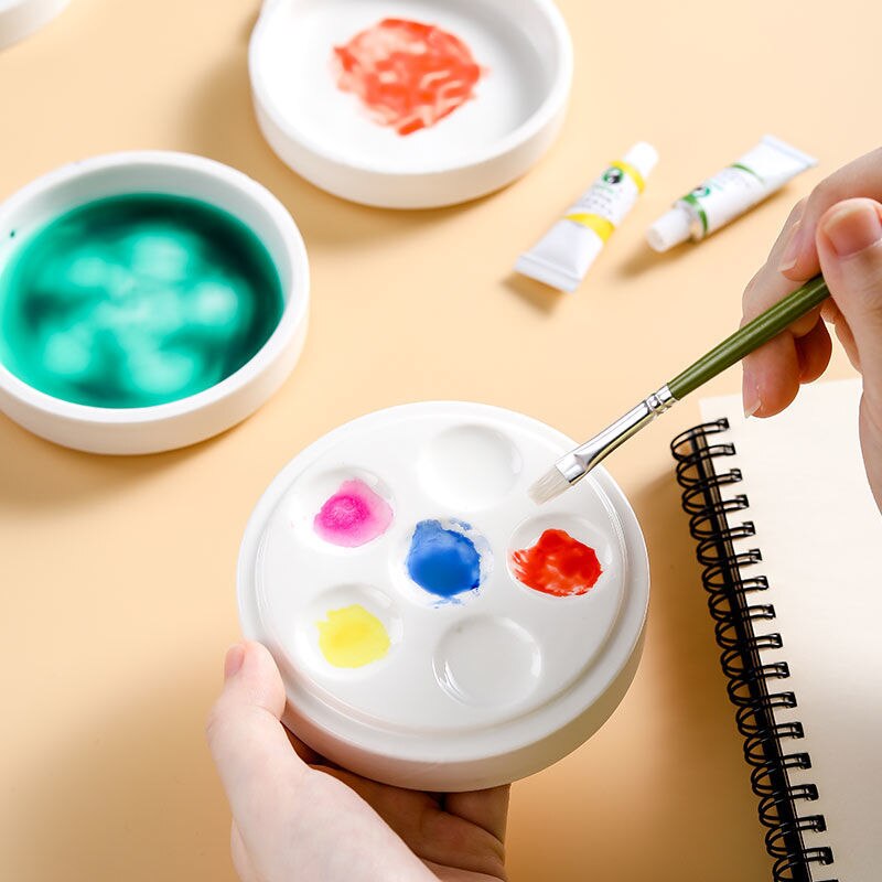 Paleta de cerámica multifunción, bandeja de mezcla de colores para acuarelas, Gouache, pintura acrílica, suministros de arte