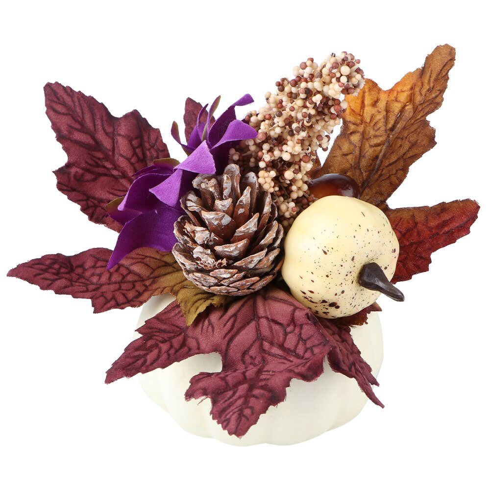 1pc husstands halloween græskar dekoration efterårsfarve desktop dekoration (hvid): Default Title