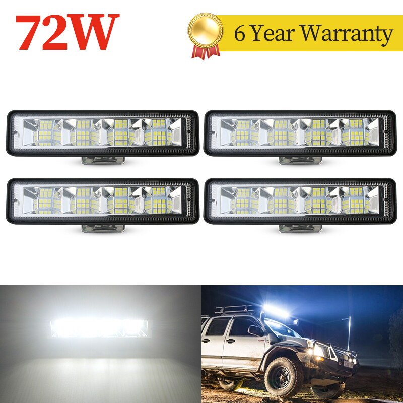 Wrk – barre lumineuse led pour camion tracteur SUV 4x4, éclairage de voiture, Spot de travail, 12V 24V 72W, 3030 24SMD