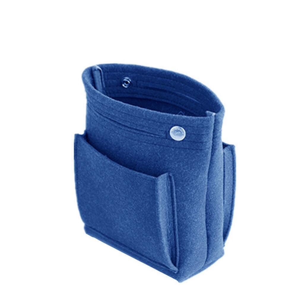 Vrouwen Draagbare Make-Up Tas Vilt Insert Handtas Cosmetica Organizer Travel Innerlijke Portemonnee Draagbare Cosmetische Zakken: Blauw