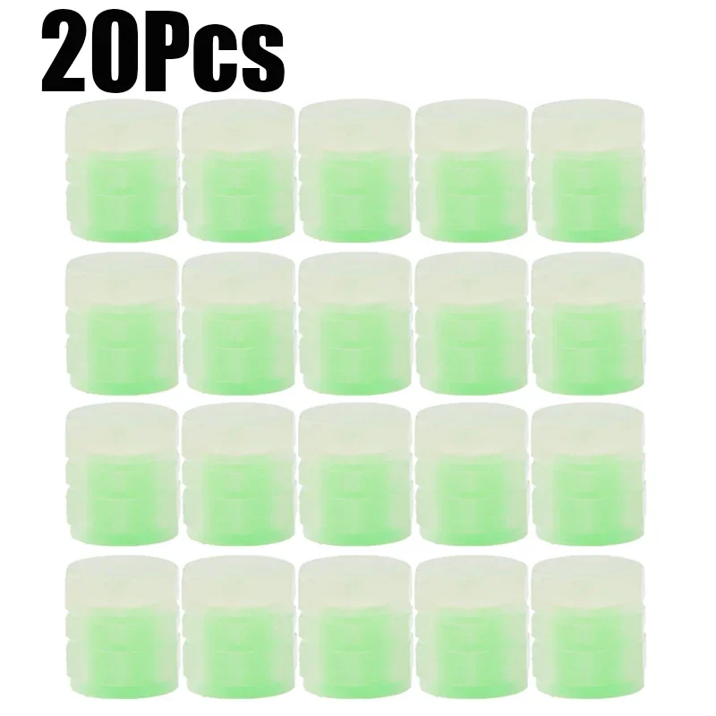 20 piezas Mini tapas luminosas de válvula de neumático, cubierta de válvula brillante colorida para motocicleta y coche, decoración de estilo de cubo de rueda de neumático, accesorios para automóvil: Amarillo limón