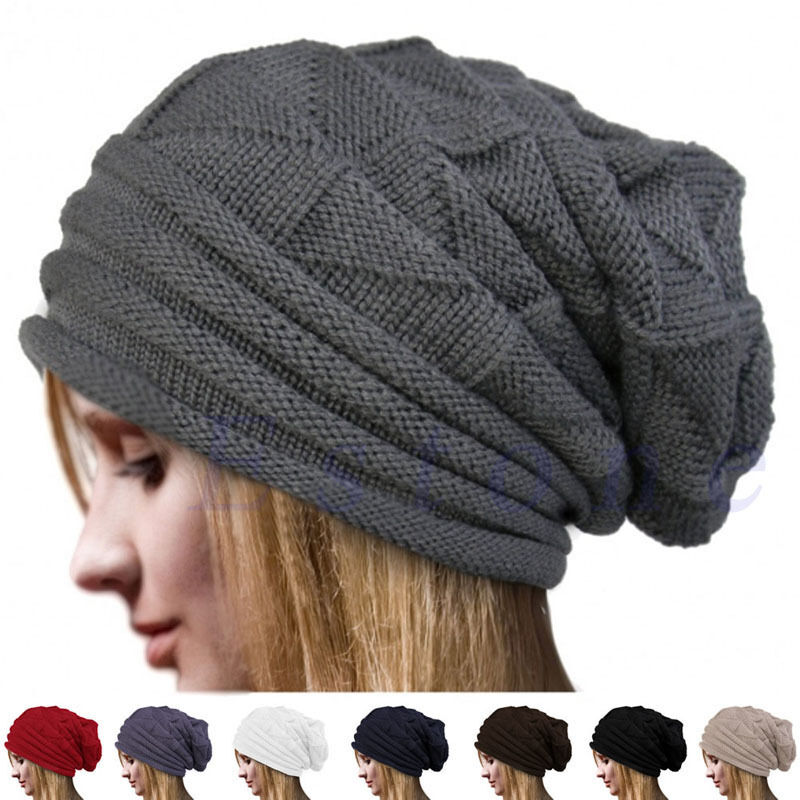Women Men Unisex Knitted Baggy Beanie Hat Oversized Winter Warm Hats Ski Slouchy Cap Skullies Beanies Wool Cap Beanies Winter