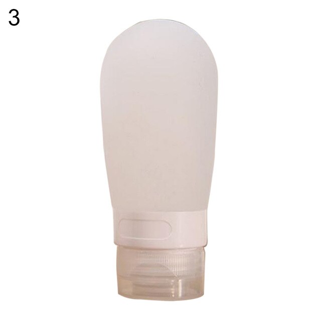 38/60/80ml Portable Spherical Silicone Refillable Mini Traveler Packing Bottle Press Bottle For Lotion Shampoo Dispenser: White / 80ml