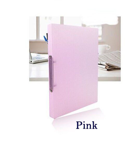 Ezone  a4 plastikmappe 5 farver gennemsigtig løsbladet bindemappe kontorskolefil lommeskole kontorforsyning: Lyserød