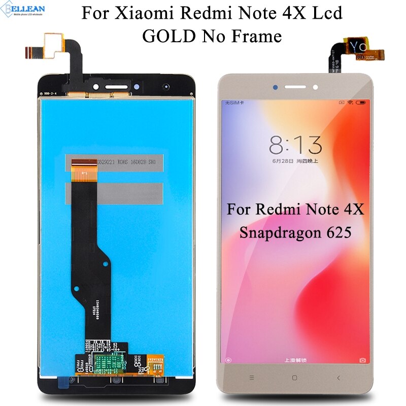 Dinamico Snapdragon 625 Voor Xiaomi Redmi Note 4X Lcd Touch Screen Digitizer Vergadering Global Note 4 Display Met Frame Gratis: Gold No Frame