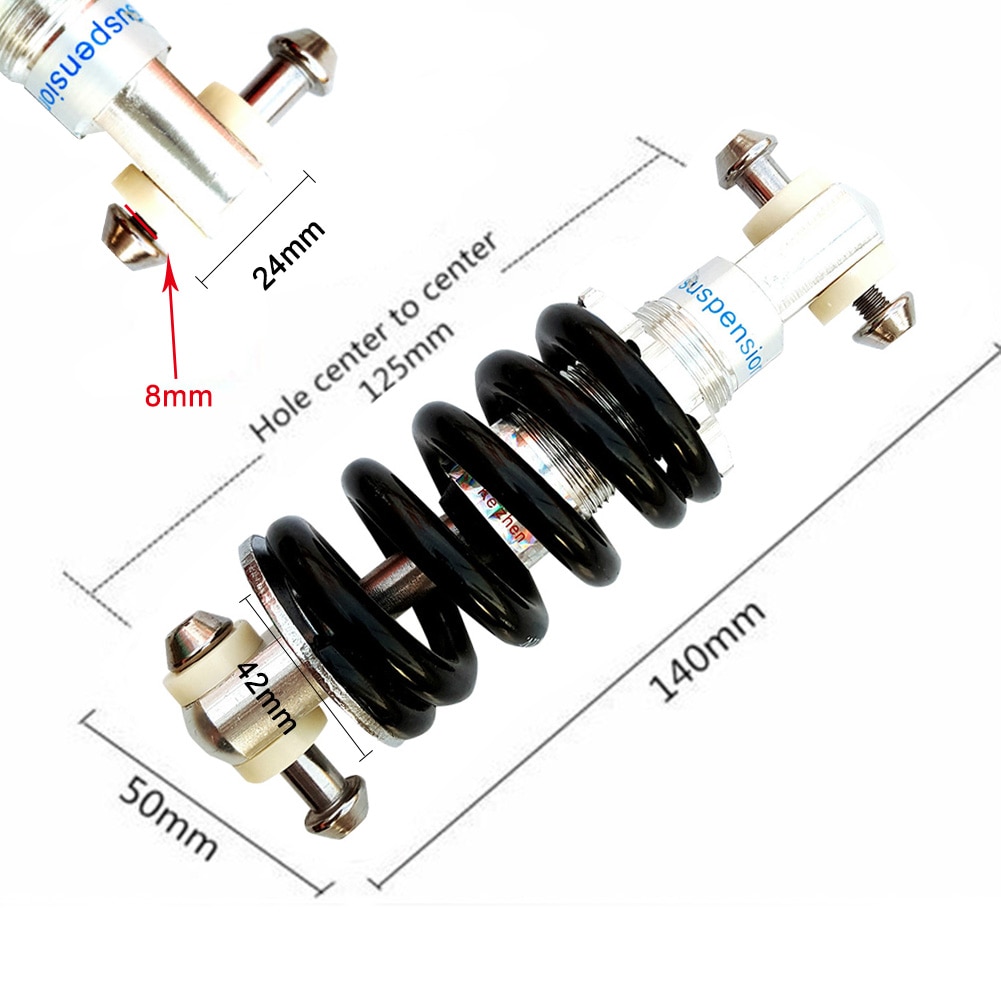 Bicycle Accessories Bike Rear Suspension 4.9" 750lbs Rear Shocks for MTBs Folding Bikes Outdoor Riding Bike Shock Absorber