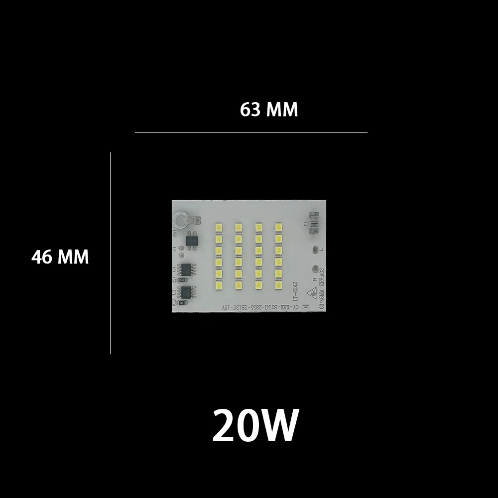 ledet-brikkematrise smd 2835 høy lumen 220v ledet kolbe 10w 20w 30w 50w til belysningstilbehør søkelyset flomlyspære lyskilde: Mørk grå / 50w