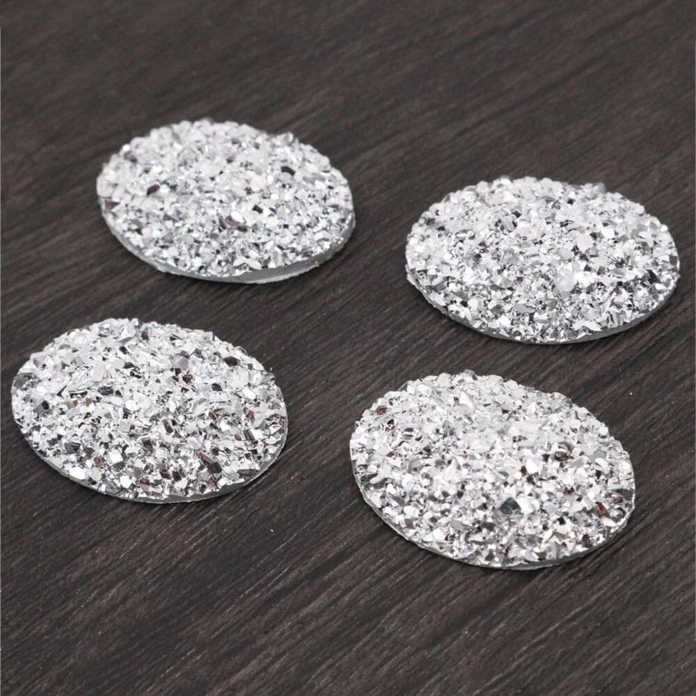 Di nuovo Modo 10pcs 18x25mm Colori Misti minerale Naturale di Stile Piatto Cabochon Resina Della parte posteriore Per Il Braccialetto Orecchini accessori: T3-25