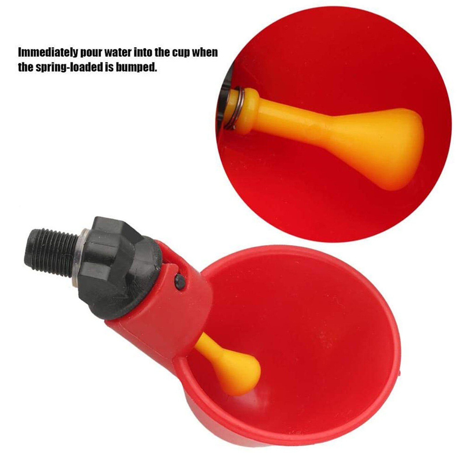 1 Pcs Chicken Drinking Cup Automatic Drinker Chicken Feeder Plastic Poultry Water Drinking Cups Easy Installation With Screws