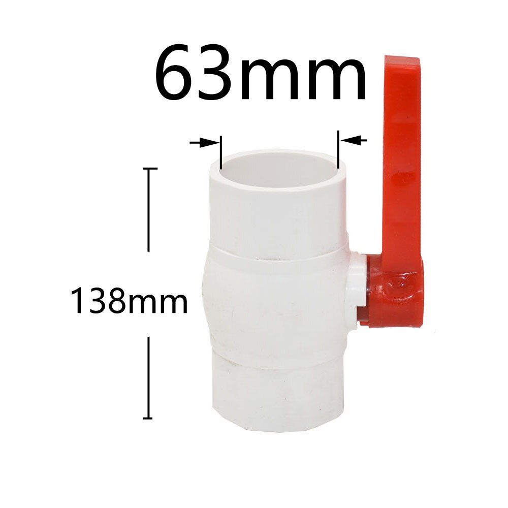 20/25/32/40/50/63/75mm Pipe PVC Valve Connector Water Pipe Fitting Melt Ball Valve Agriculture Garden Irrigation Fittings: 63mm