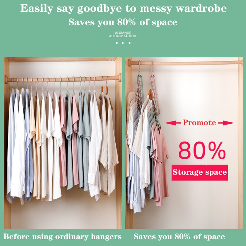 Clothes hanger closet organizer Space Saving Hanger Multi-port clothing rack Plastic Scarf cabide Storage hangers for clothes
