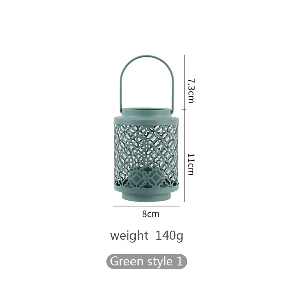 Hollow Iron Lantern Home Decor Candle Holders Wedding Decoration Accessories Candlesticks For Candelabro Centerpiece: Light Grey