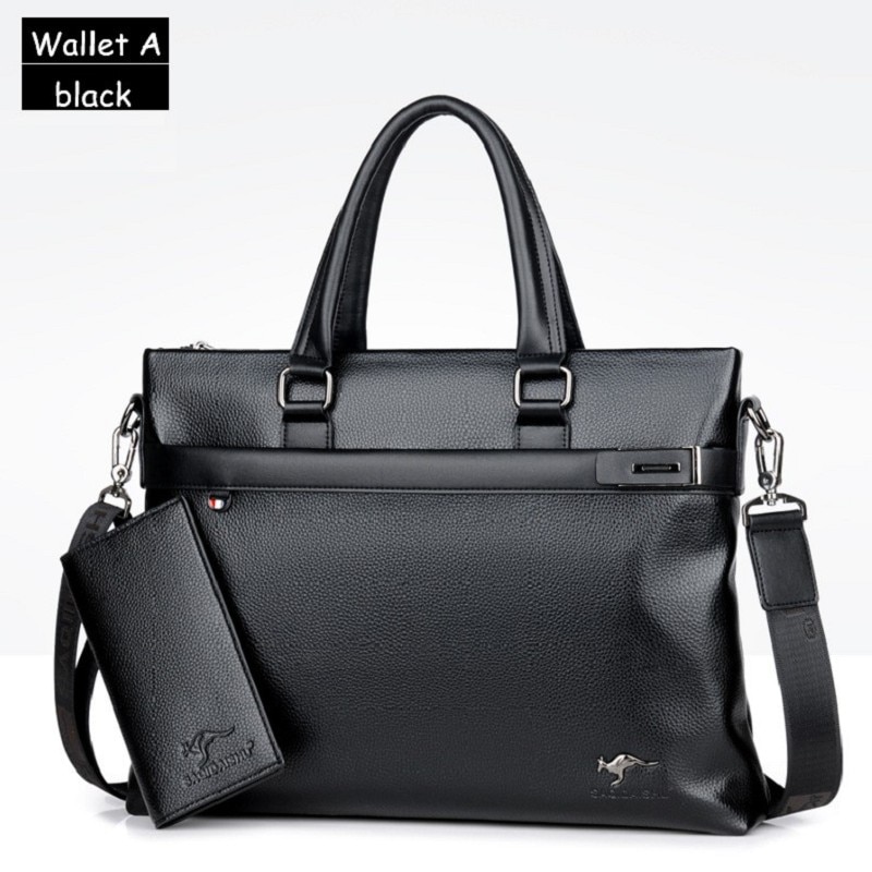 Men briefcases pole business Bag travel PU formal work handbags large capacity handbag Male Crossbody Messenger