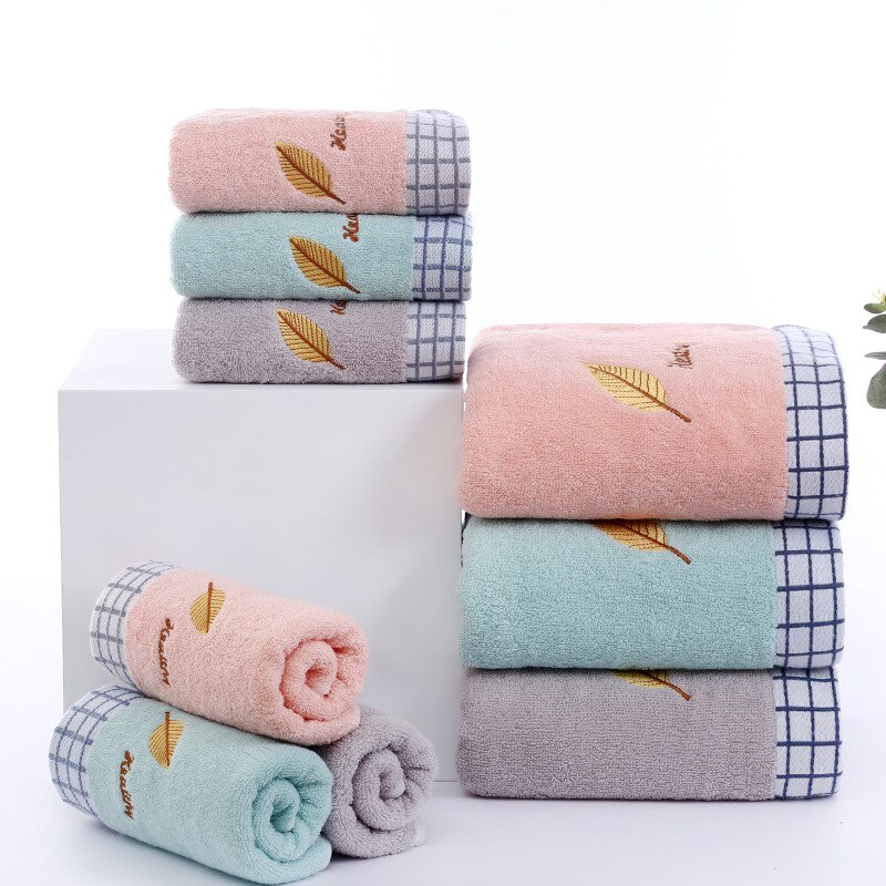 Zachte Effen Puur Katoen Gezicht Badhanddoek Set Voor Vrouwen Mannen Kinderen Volwassenen 70X140 Cm 35X75 cm 3 Kleuren