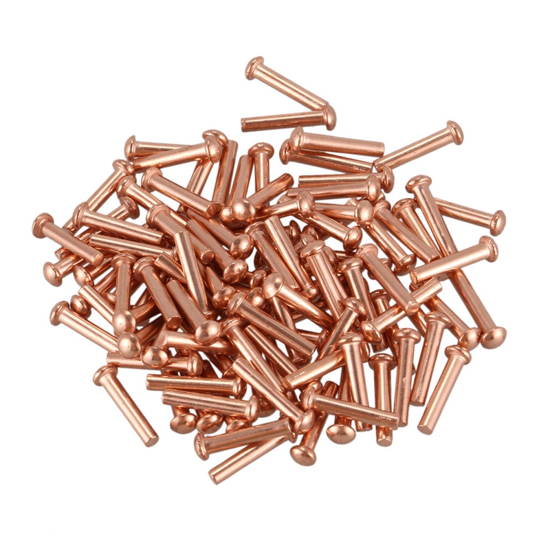 100 Stuks 5/64 Inch X 25/64 Inch Ronde Kop Koper Solide Klinknagels Fasteners