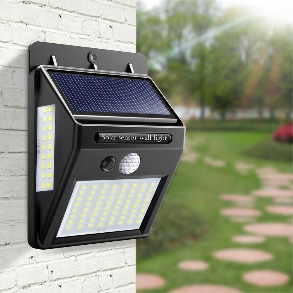 Solar Led Straat Licht Voor Huis Tuin Hek Pir Motion Sensor Detection Muur Lampen 100 35 20 Leds 2835 Solar licht Waterdicht