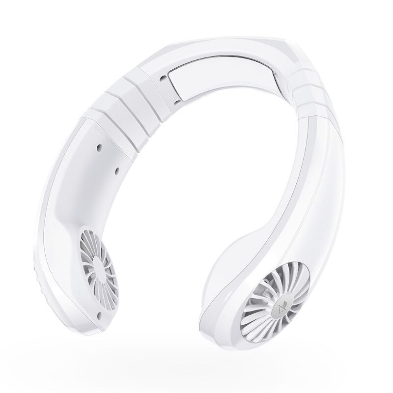 Usb Micro Draagbare 2 In 1 Luchtkoeler Mini Elektrische Airconditioner Draagbare Opknoping Hals Fan: WHITE