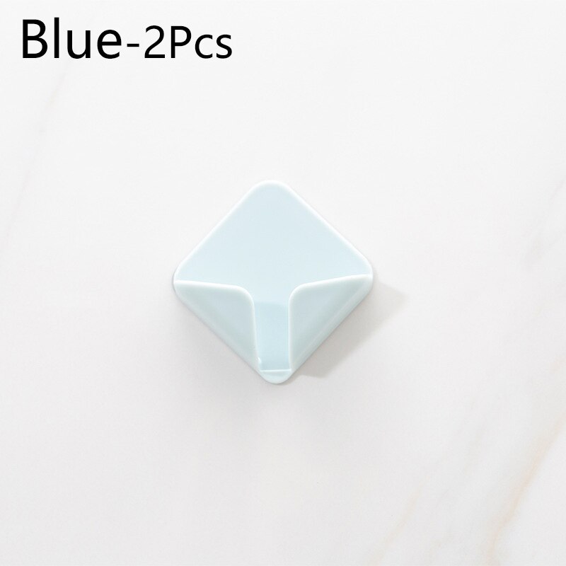 2pcs/lot Nail-free Power Cord Storage Rack Wall Storage Hooks Kitchen Plug Hook Adhesive Hooks Power Plug Socket Hanger Holder: Blue