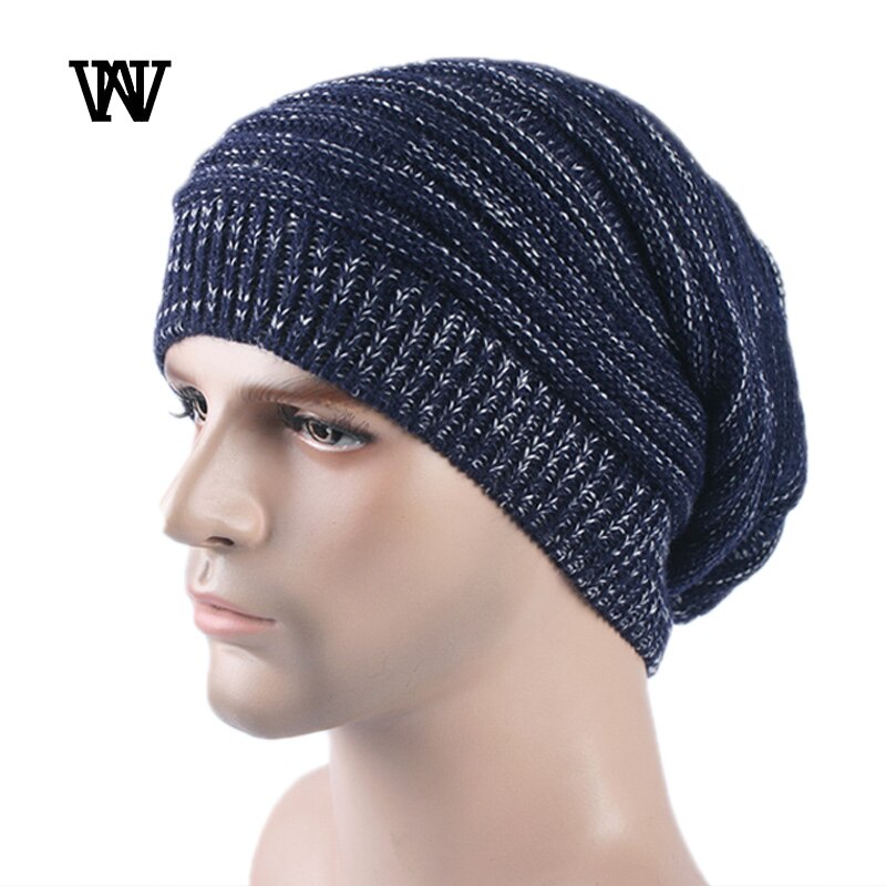 Stripete baggy skullies lue luer for menn vinterlue dame utendørs lue dame myk varm strikket lue for gutter ttm-czx 9