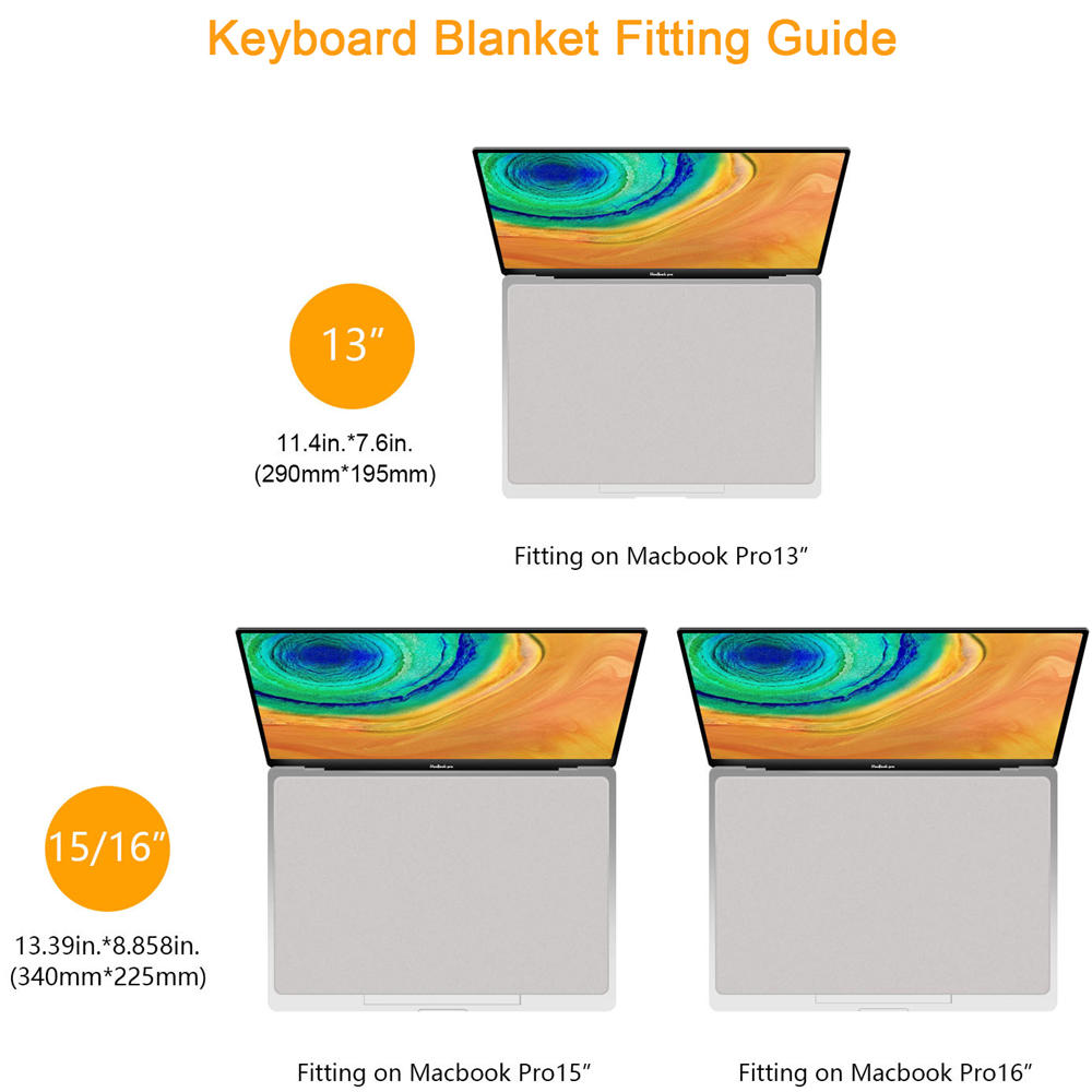 13/15/16in Dustproof Laptop ProtectiveFilm Microfiber Keyboard Blanket Cover Notebook Palm Screen Cleaning Cloth For MacBook Pro