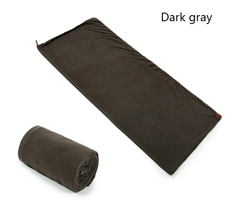 Fleece liner sovsäck vuxen camping inomhus hotell smutsavvisande ultralätt bärbar fleece sovsäck: Mörkgrå