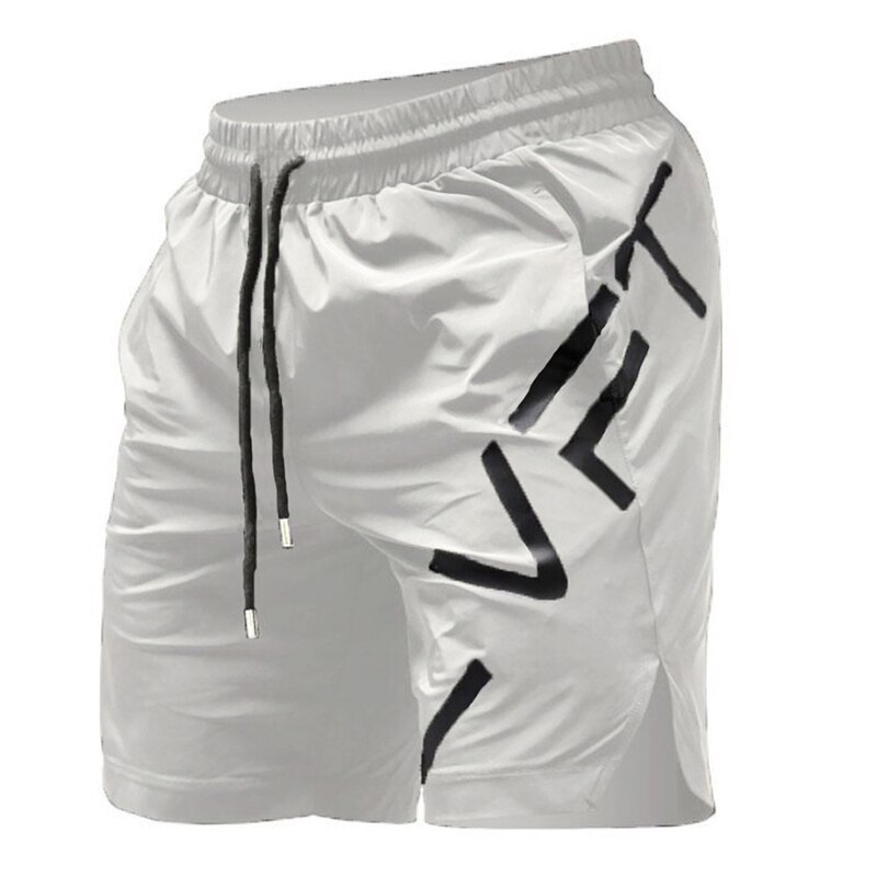 Voobuyla Running Shorts Mannen Training Marathon Sneldrogende Fitness Gym Printing Sport Shorts Met Pocket Plus Running Shorts Jogger: White / M