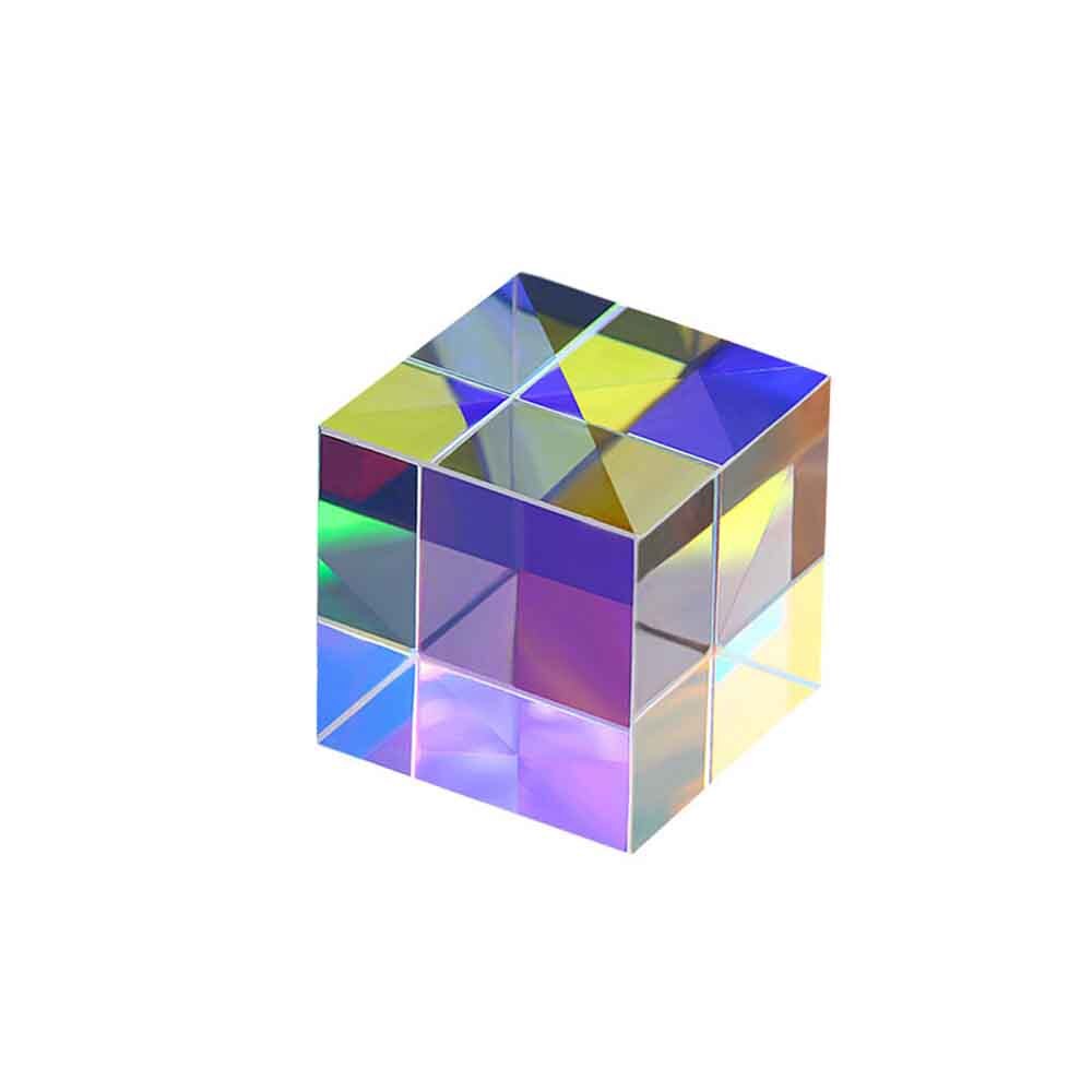 Optical Glass X-cube Dichroic Cube Prism RGB Combiner Splitter Educational Tool Cube