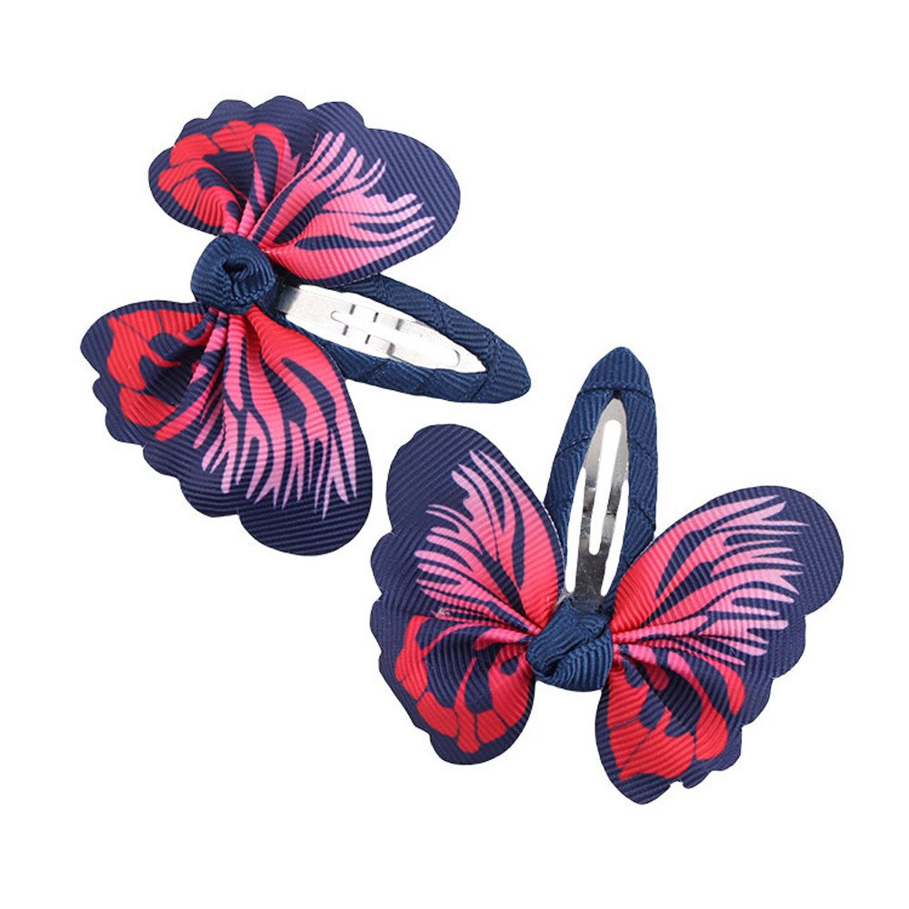 Baby hair accessories 1 Pair Baby Girls Accessories Bowknot Butterfly Hairpin Headdress baby girl clothes Accessories: A