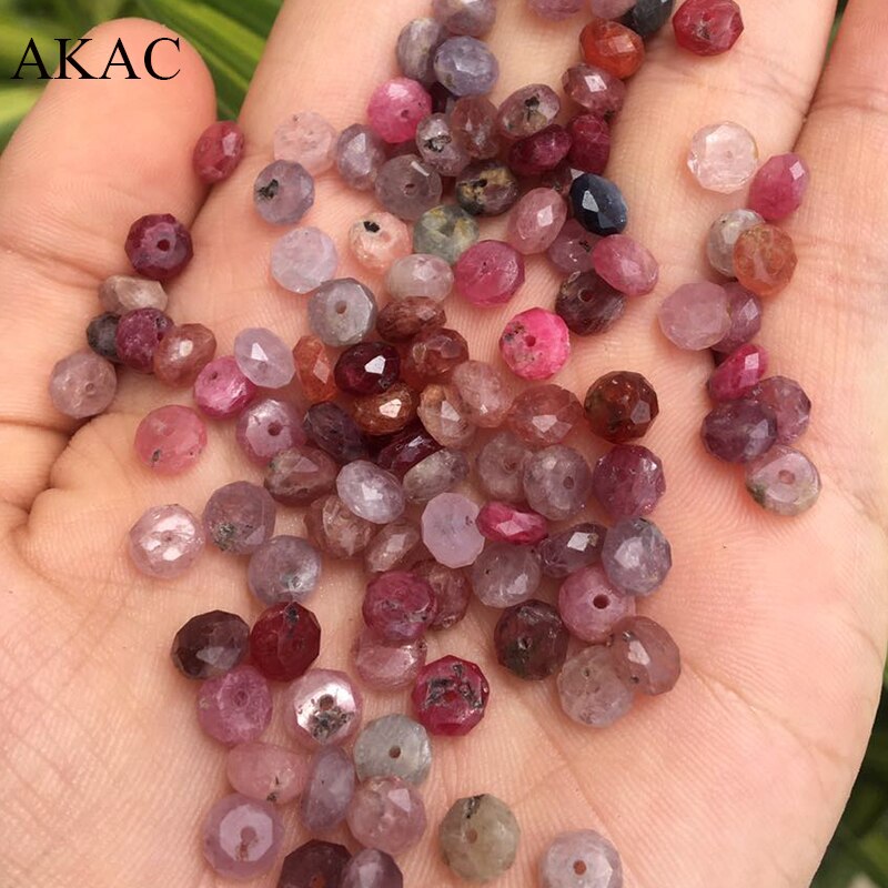 AKAC APPROX2-4*6-6.5mm natural rarely colorful spinel faceted rondelle bracelet gemstone for women 16-17cm hand bracelet