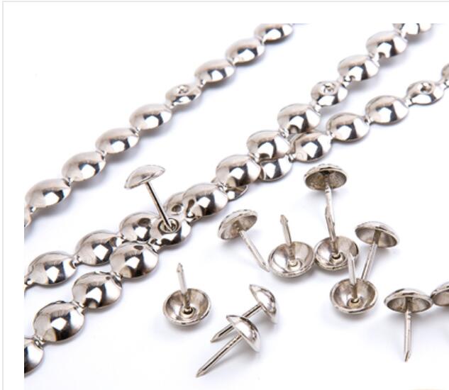 Tiras de tachuelas de tapicería de 7 metros, cintas decorativas de latón y bronce de 11mm, clavos plateados para tapicería, grifo para cabecera de sofá: 9.5mm silver