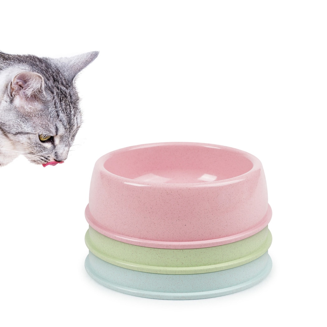 Cuenco para mascotas de 1 unid/3 uds. Fácil de limpiar pajita DE TRIGO cuenco para alimentos para mascotas recipiente de alimentación para mascotas para Gatos Perros alimentador de alimentos para mascotas: 3pcs Multicolor