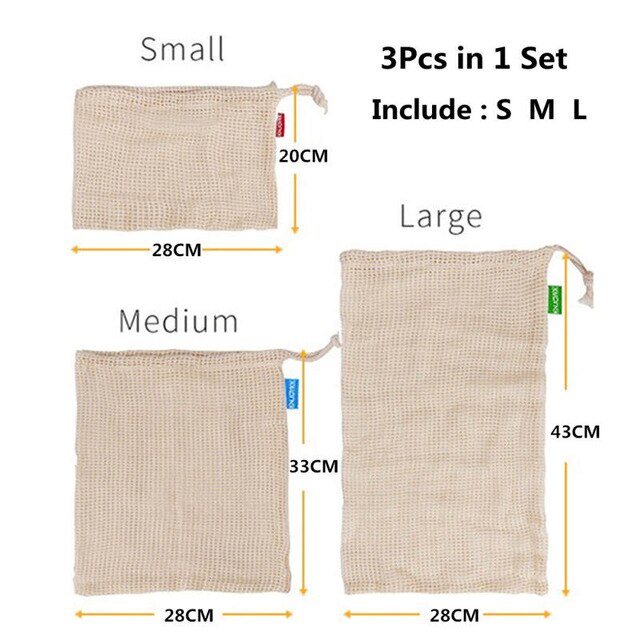 Cotton Mesh Vegetable Produce Bag Vegetable Storage Plant Fibre Pastoral Plant Fiber: 4