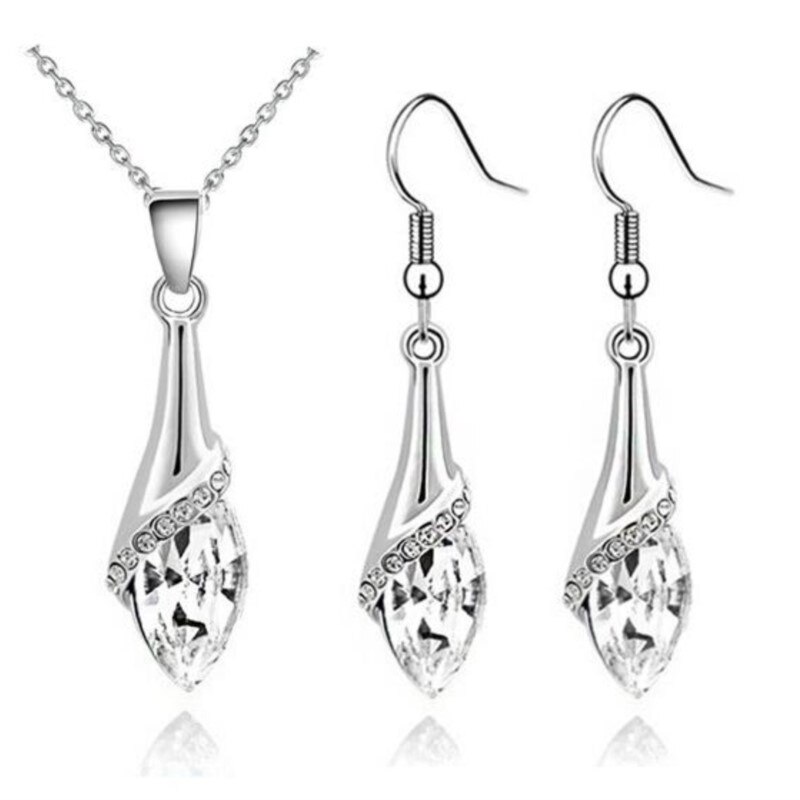 Angel Eye Water Kristallen Hanger Ketting Earring Mode-sieraden Set Brithday Girl Lover Bitheday Zomer Strand