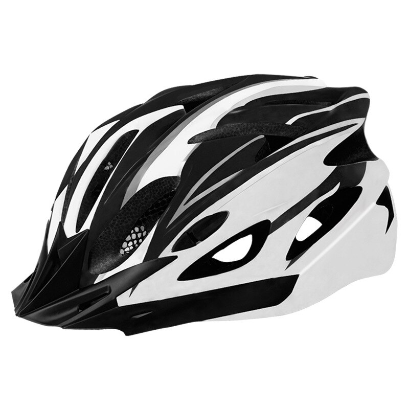 ZOUZHAN road and mountain bike helmet, one-piece cool bicycle helmet, protective outdoor helmet for men and women: Black and white