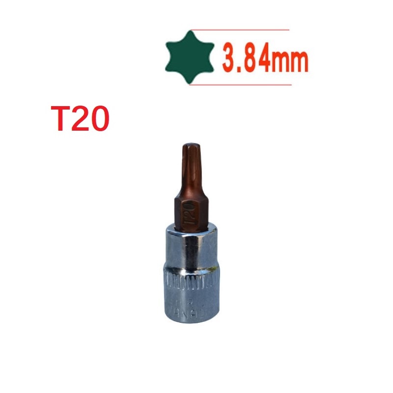 1pc Torx-schraubendreher bisschen 1/4 Zoll Stock Buchse Ratsche Steckschlüssel Adapter Hand Werkzeuge T8 T10 T15 T20 T25 T27 t30 T40: grau