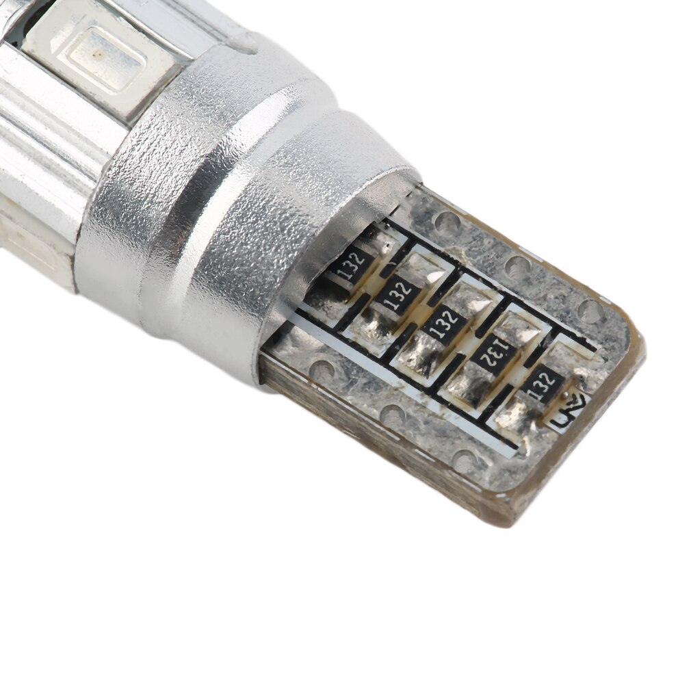 10 stuks  t10 501 w5w auto stadslicht lamp foutloos canbus 6 smd led xenon geel ingebouwde weerstand om herhaaldelijk knipperen te voorkomen